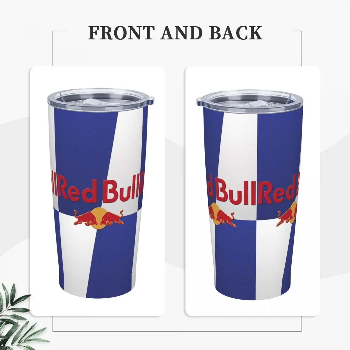 Stainless Steel Tumbler RB Bull Thermal Mug With Straws and Lid Battle Blue Cold and Hot Car Mugs Travel Graphic Water Bottle Water Cup Tumbler Cup Beer Stainless Steel Cup