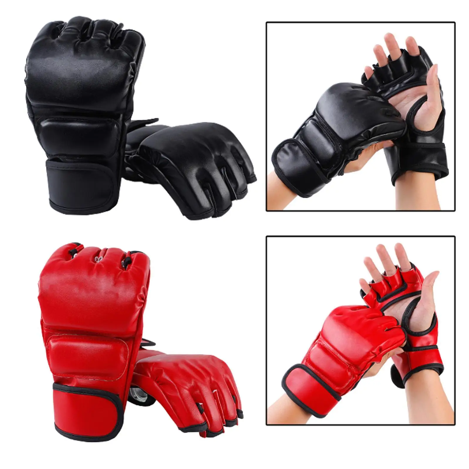 Boxing Gloves Punching Gloves Punch Mitts Open Palms Protective Gear Sport Mittens Mitts for Grappling Workout Sanda Karate