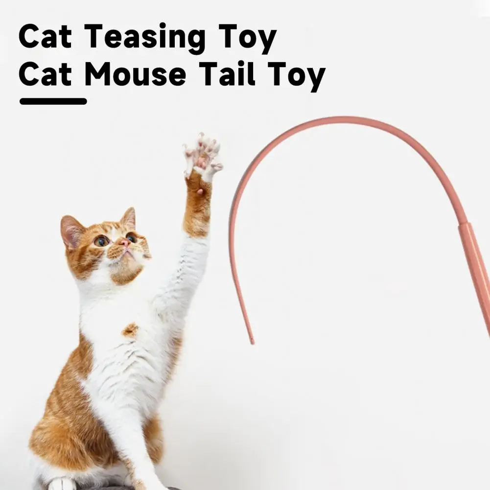 Safe Cat Toy Cat Teaser Toys Silicone Mouse Tail Simulato Mouse Tail Sticks Per Pet Playtime Resistente Ai Morsi Divertente Per Gatti