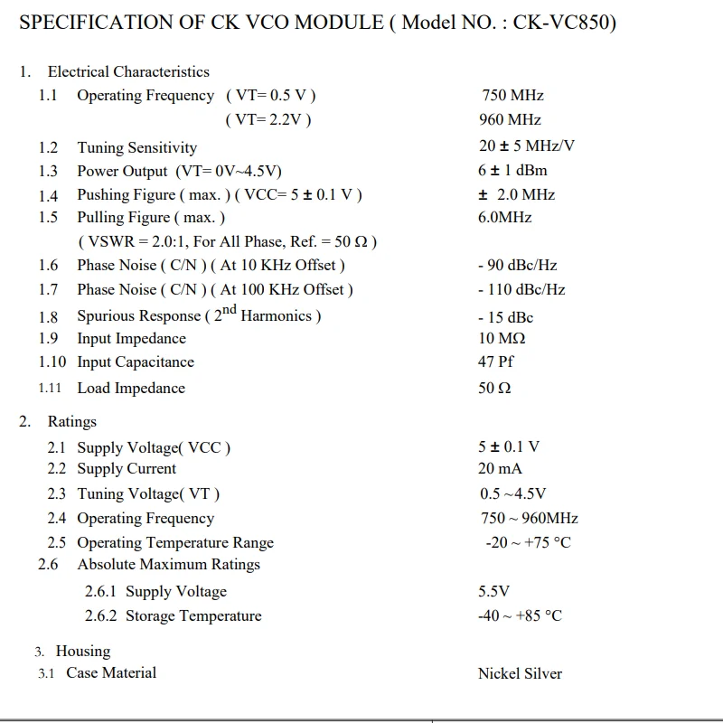 VCO VC850 750-960MHZ 800 900 GSM Voltage Controlled Oscillator Signal Blocker