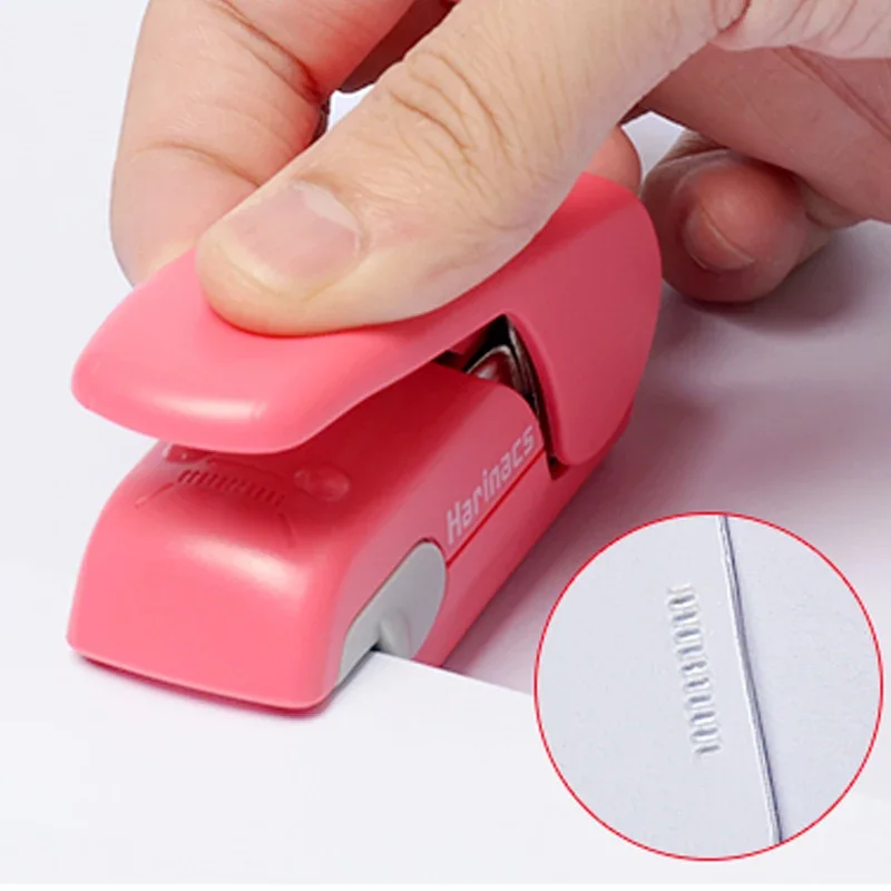 

Staples Stapleless Mini Free Stapler Capacity Paper School Hand-held Staple Safe Business for Without Binding Office 7 Sheets