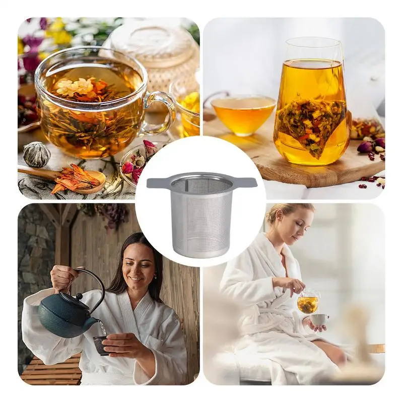 Tea Infuser with Handle Stainless Steel Tea Diffuser Fine Mesh Filters Hanging On Teapots Mugs To Steep Loose for Hot Pot