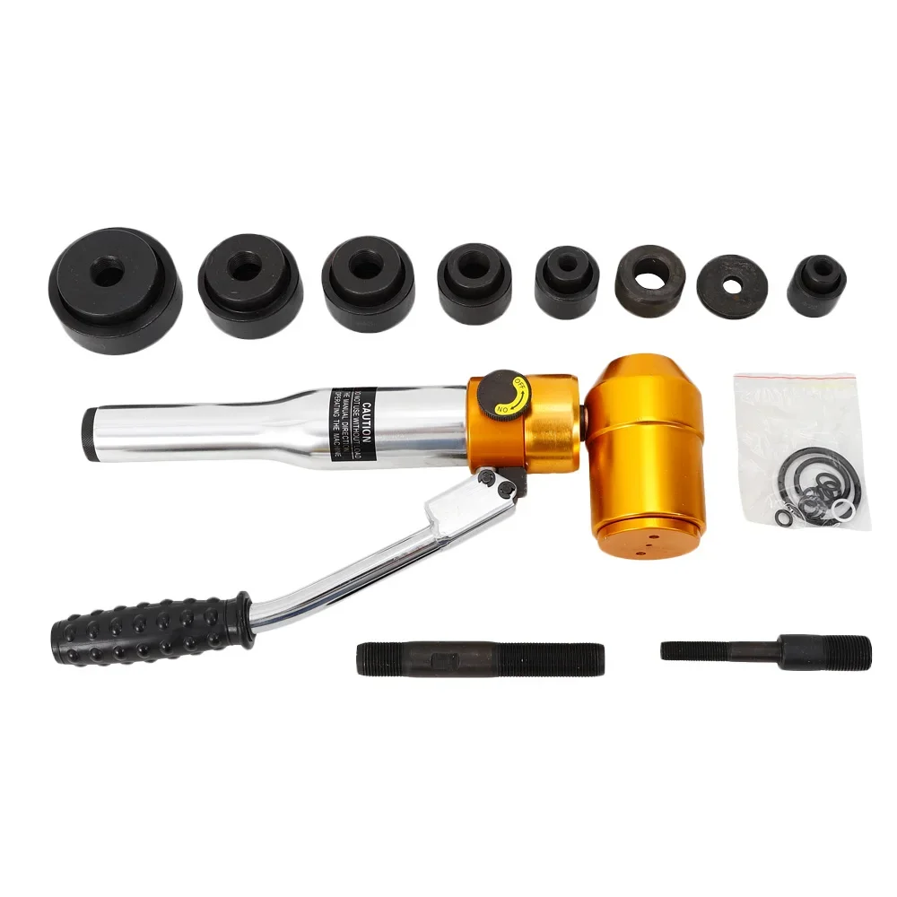 90 kN hydraulischer Locher-Treiber-Set, manuelles Loch-Knockout-Set, Blattstanzer-Werkzeug, TPA-8, gelb, mit 6 Matrizen (22,5–60,8 mm) – Detail 5