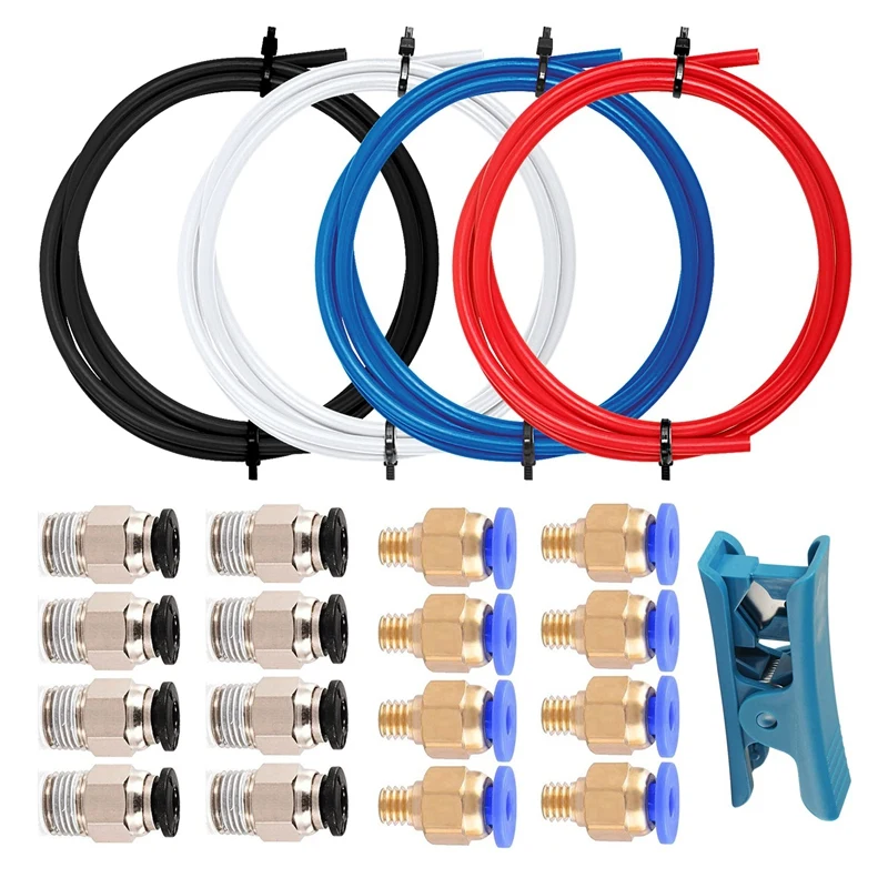 4M Bowden Tubing PTFE Tube With PC4 M6 And PC4 M10 Pneumatic Fittings