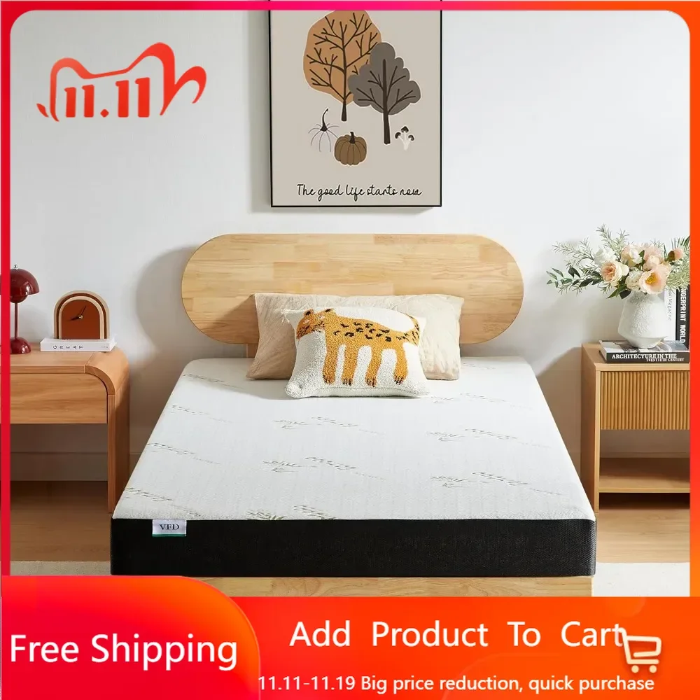 Memory Foam Mattress Removable Cover Medium-Firm for Bunk Bed, Trundle Bed, Pressure Relief