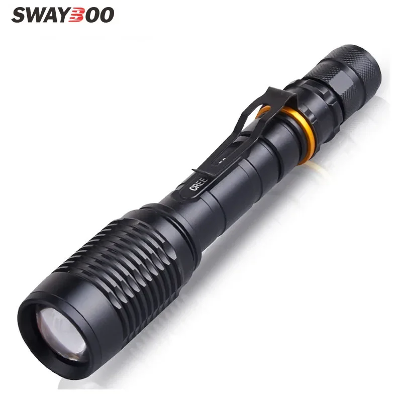 

Swayboo T6 Glare IP65 Waterproof Level Rattlesnake LED Charging Military Flashlight Telescopic Zoom Home Outdoor Camping Patrol