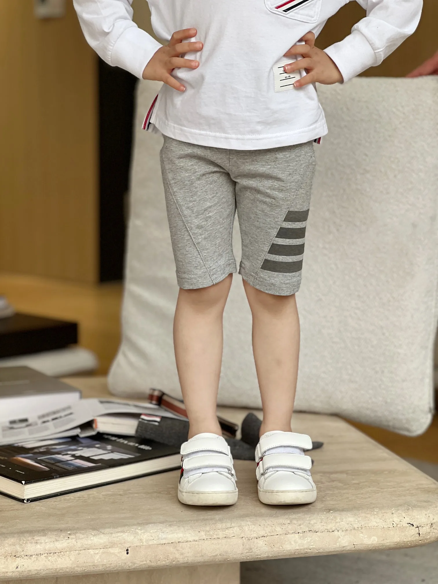 

Fashion Kid's Leggings 24 New Arrival 4-bar Stripes Short Pants Fro Children High Quality Cotton Casual Elastic-waisted Shorts