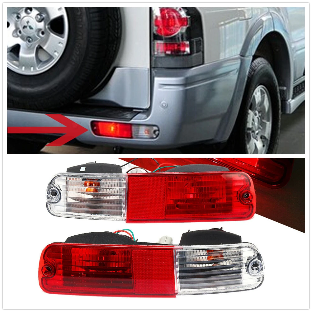 

Задний бампер, противотуманный фонарь для Mitsubishi Pajero MONTERO Shogun 2003-2007 V73 V77, Красный отражатель, светодиодная задняя сигнальная лампа