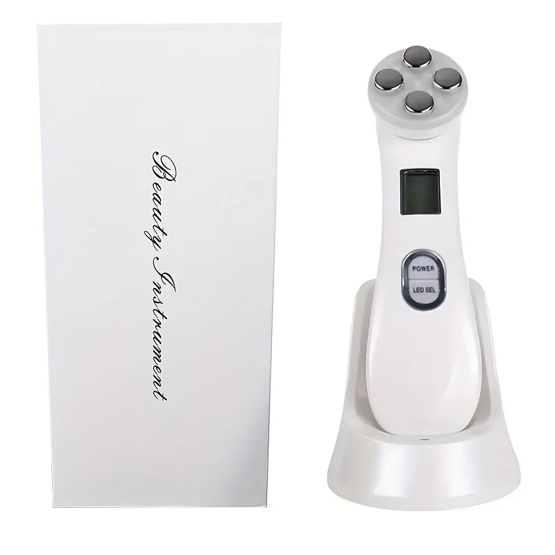 5 Color Light Base beauty device Face and neck massager with vibration and heat function portable electric facial massager