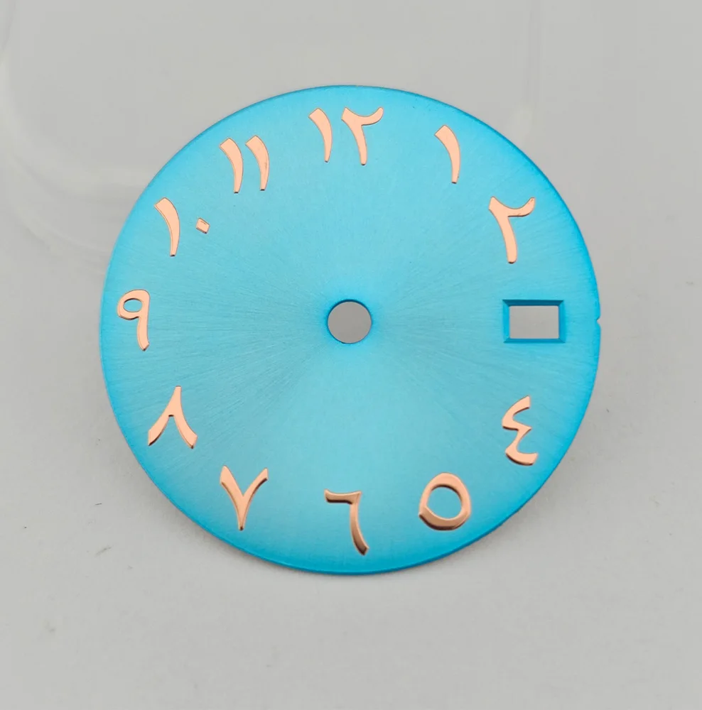 28.5mm 시계 다이얼, 아랍어 숫자 다이얼, 사용자 정의 DIY 로고, 레이저 인쇄 시계 액세서리, NH35/NH36 무브먼트에 적합