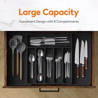 Kitchen Cutlery Organizer Silverware Drawer Organizer Expandable Utensil Tray Adjustable Flatware Cutlery Holder Organizer Tray 2
