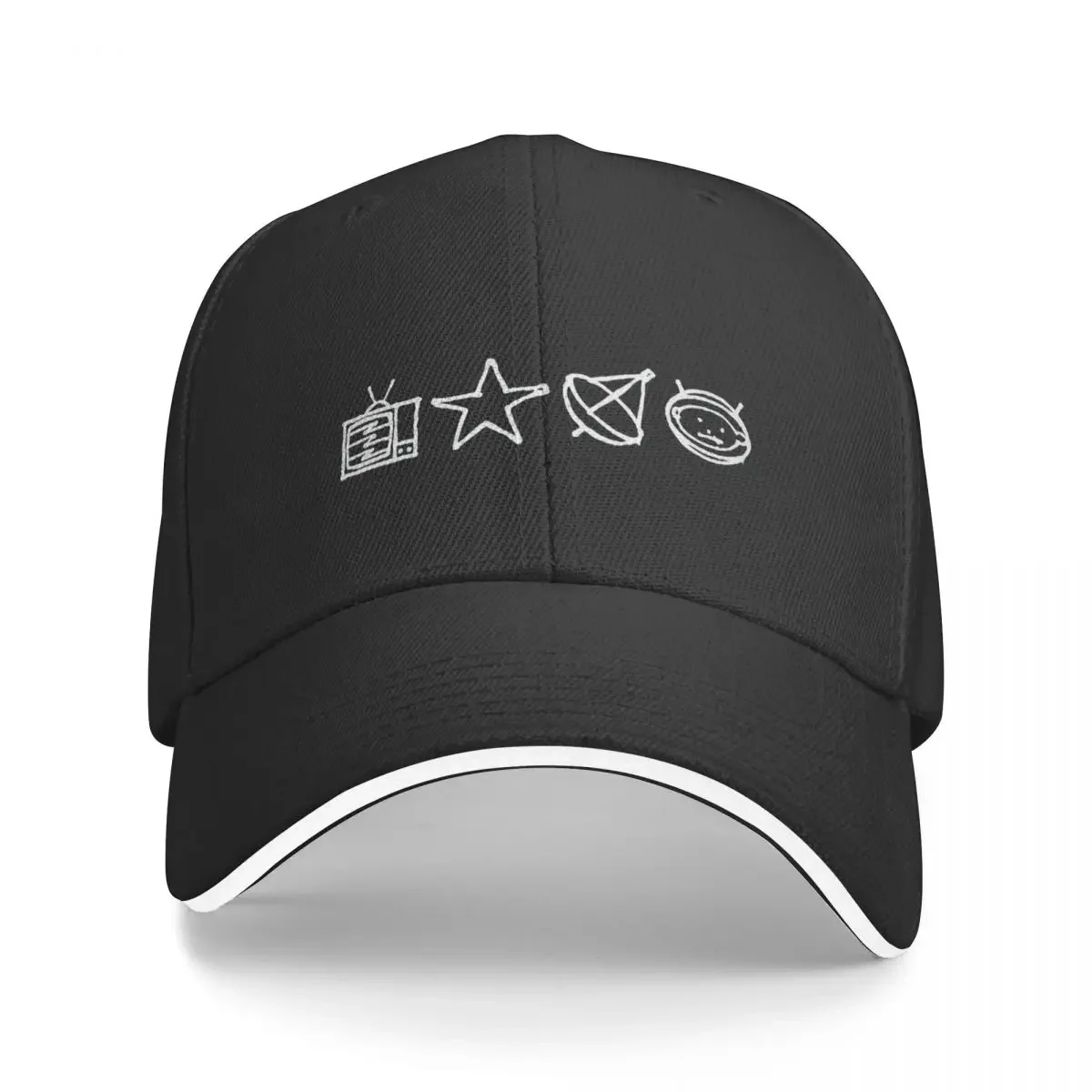 

U2 - Zoo TV Symbols - White Baseball Cap Visor Sports Cap Bobble Hat Horse Hat Mens Hats Women's