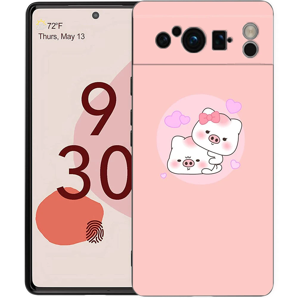 Adorable Pink Pig Cartoon Shockproof Silicone Phone Case Cover