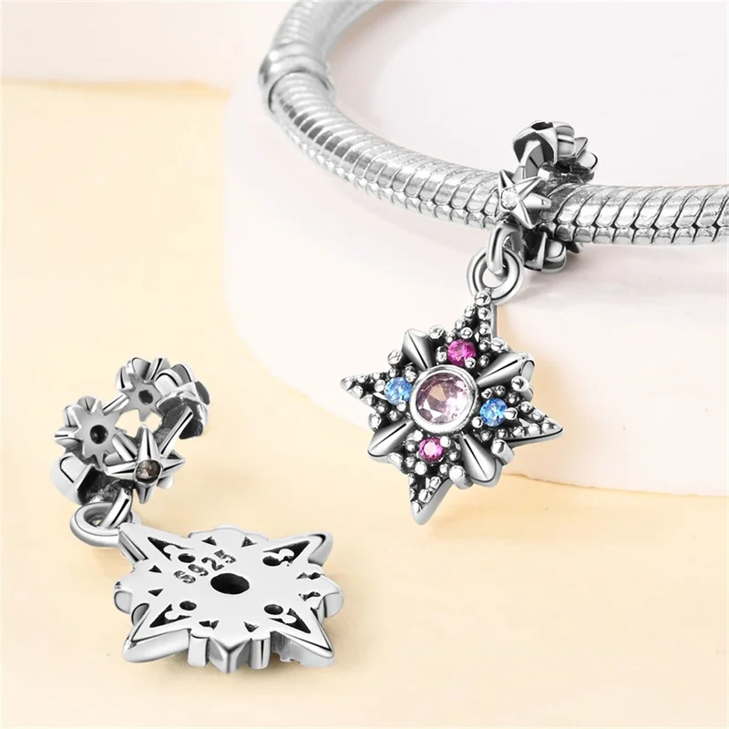 925 Silver DIY Beads Romantic Classical Series Guardian Flower Pendant Fit pand 3mm Original Bracelet For Women Jewelry Gift New