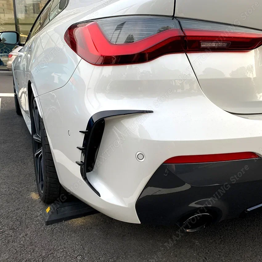 후면 범퍼 스플리터 스포일러 에어 벤트 커버 스포일러 BMW 4 시리즈 G22 G23 425i 430i M440i M 스포츠 블랙 바디 키트 튜닝