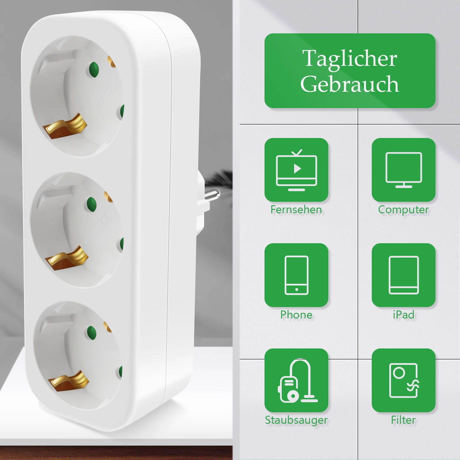 2pcs European Conversion Plug Electrical Socket German Standard 250V 16A Multiple Plug Power Socket Adapter 3AC Outlet for home 3
