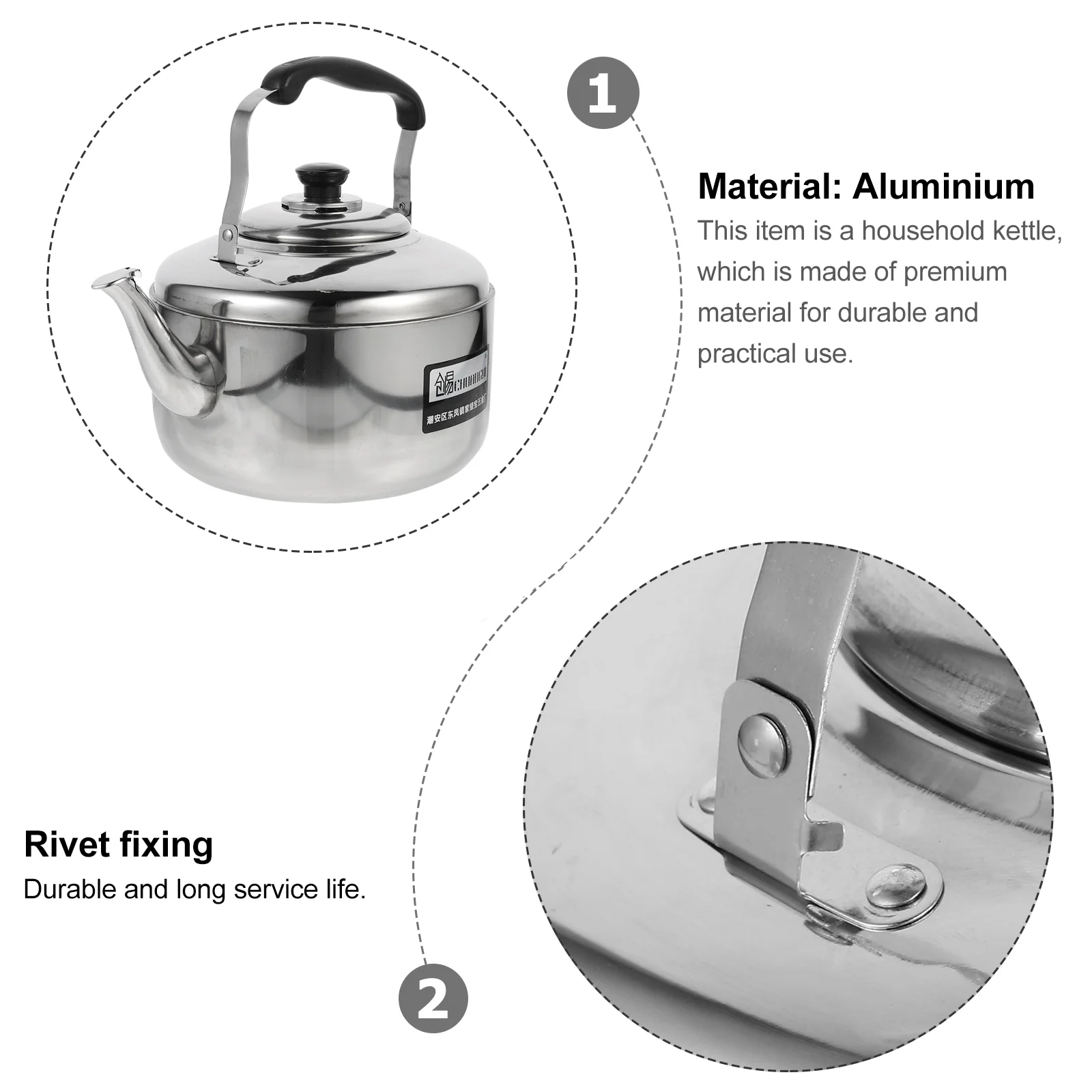 Folding Kettle Whistling Teapot Portable Folding Kettle Large Capacity Sounding Kettle Household Heating Water Teakettle for Home Stainless Steel