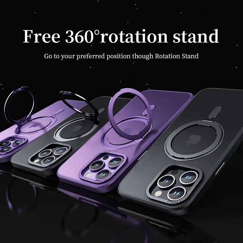 Magnetic 360° Rotatable Stand Case with MIL-Grade Drop Protection and Magnet Ring