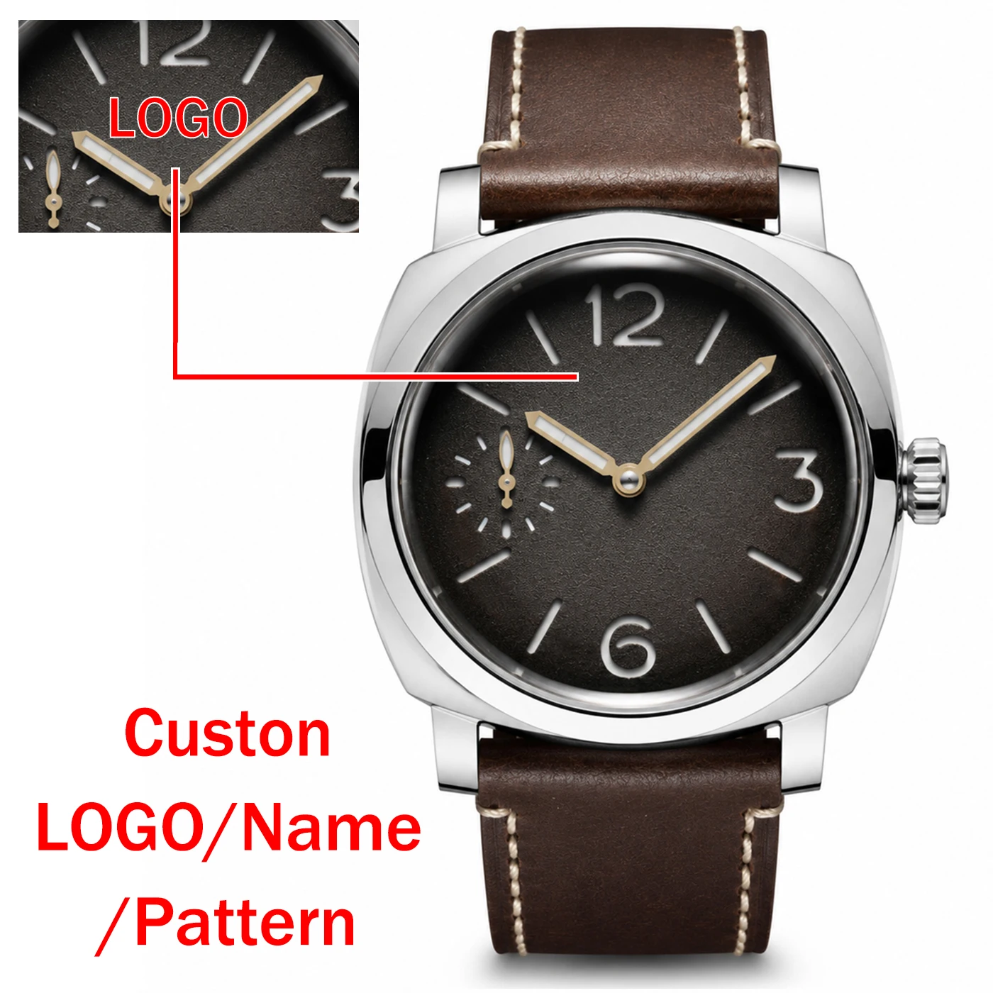 Custom High-end Original Logo Automatic Watch Domed Sapphire Crystal BGW9 Lume Seagull ST3600 Retro Personalized Watches for Man