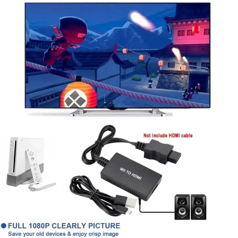 MnnWuu Wii to HDMI ȣȯ , Wii to HDMI ȣȯ , 3.5mm  , PC HDTV Wii ÷ 