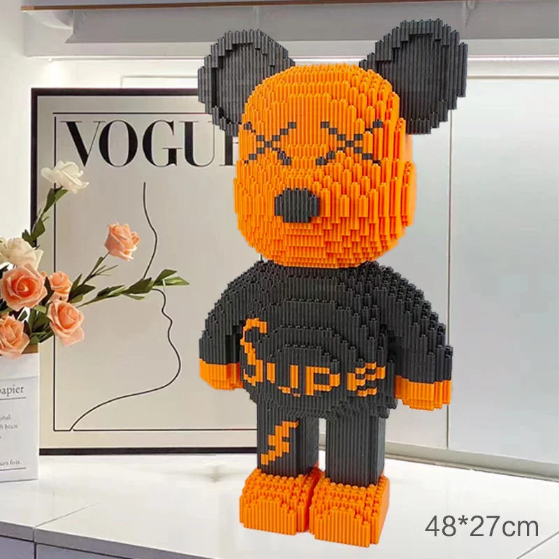 Bloques de construcción Bearbricks, juguetes, osito gigante, violencia fluida, modelo de oso, ladrillos constructores, juguetes, novela, regalos para el día de San Valentín para niños