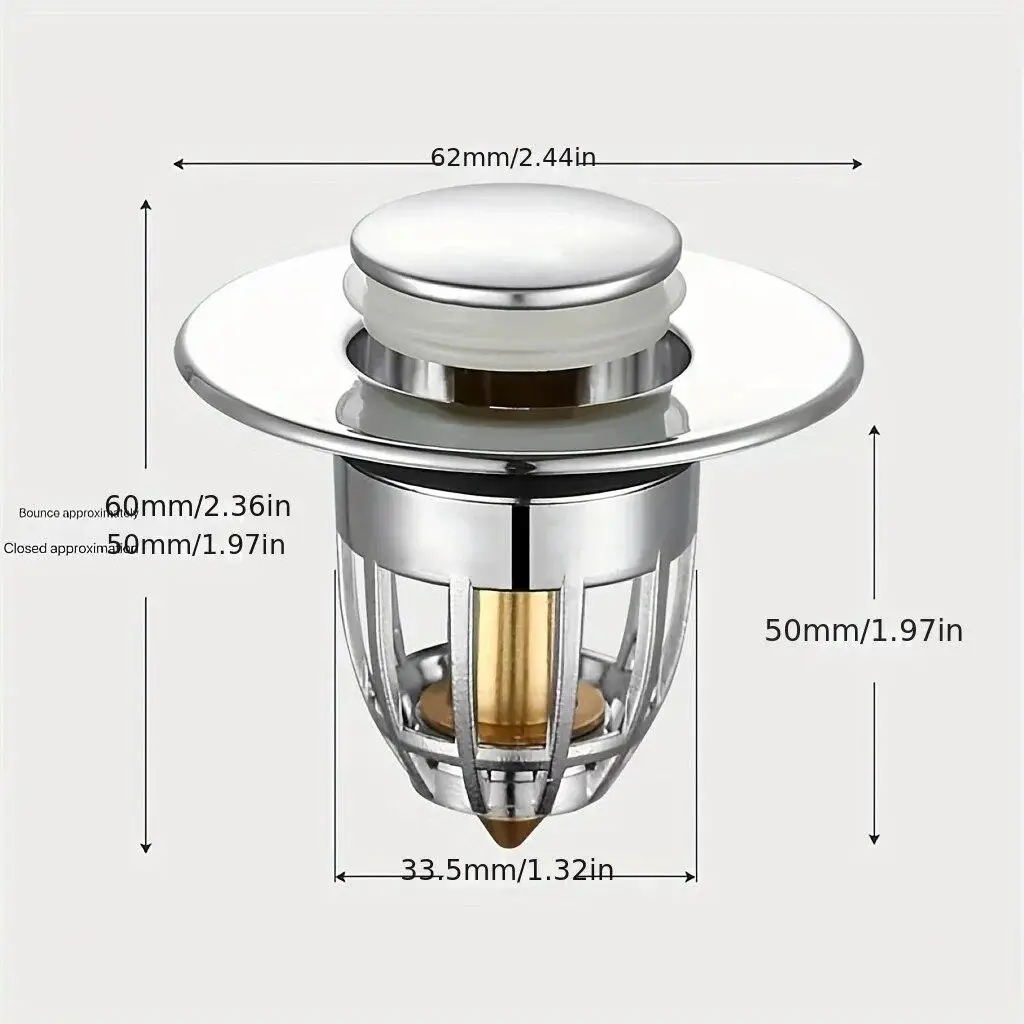 Bathroom Sink Plug Shower Drain Plug Washbasin Leak Plug Sink Drain Strainer Shower Sink Strainer Bathtub Stopper Basin Drain Cover Sink Hole Cover Bathroom Water Stopper Drain Seal Plug 1-3PCS Bathroom shower sink filter plug hair sink filter kitchen bathtub plug rebound press