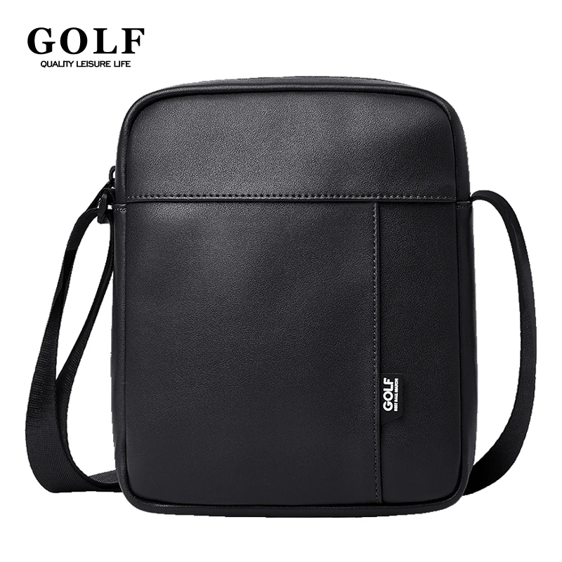 

Роскошная мужская сумка через плечо GOLF, тонкая нагрудная Сумочка через плечо, мужские слинг-сумки через плечо из мягкой искусственной кожи, черная простая миниатюрная сумка для сотового телефона