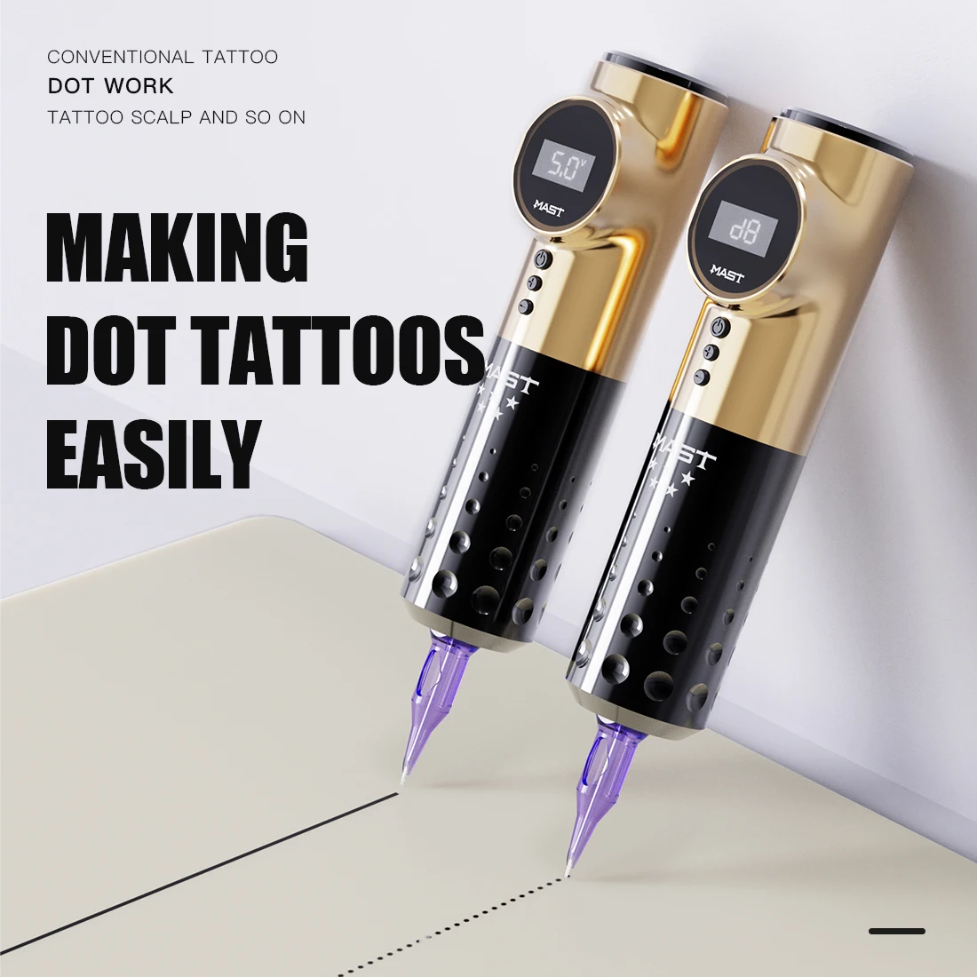 Mast Tattoo Bogenschütze Drei-Modus-Spannungs frequenz und Punkt drahtlose  Batterie Stift Maschine permanent Make-up Kopfhaut Tattoo Pistole -  AliExpress
