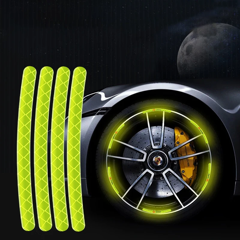 

20 Strips Car Wheel Hub Sticker High Reflective Stripe Tape Bike Motorcycle Car Personality Decorative Stickers Car Accessories