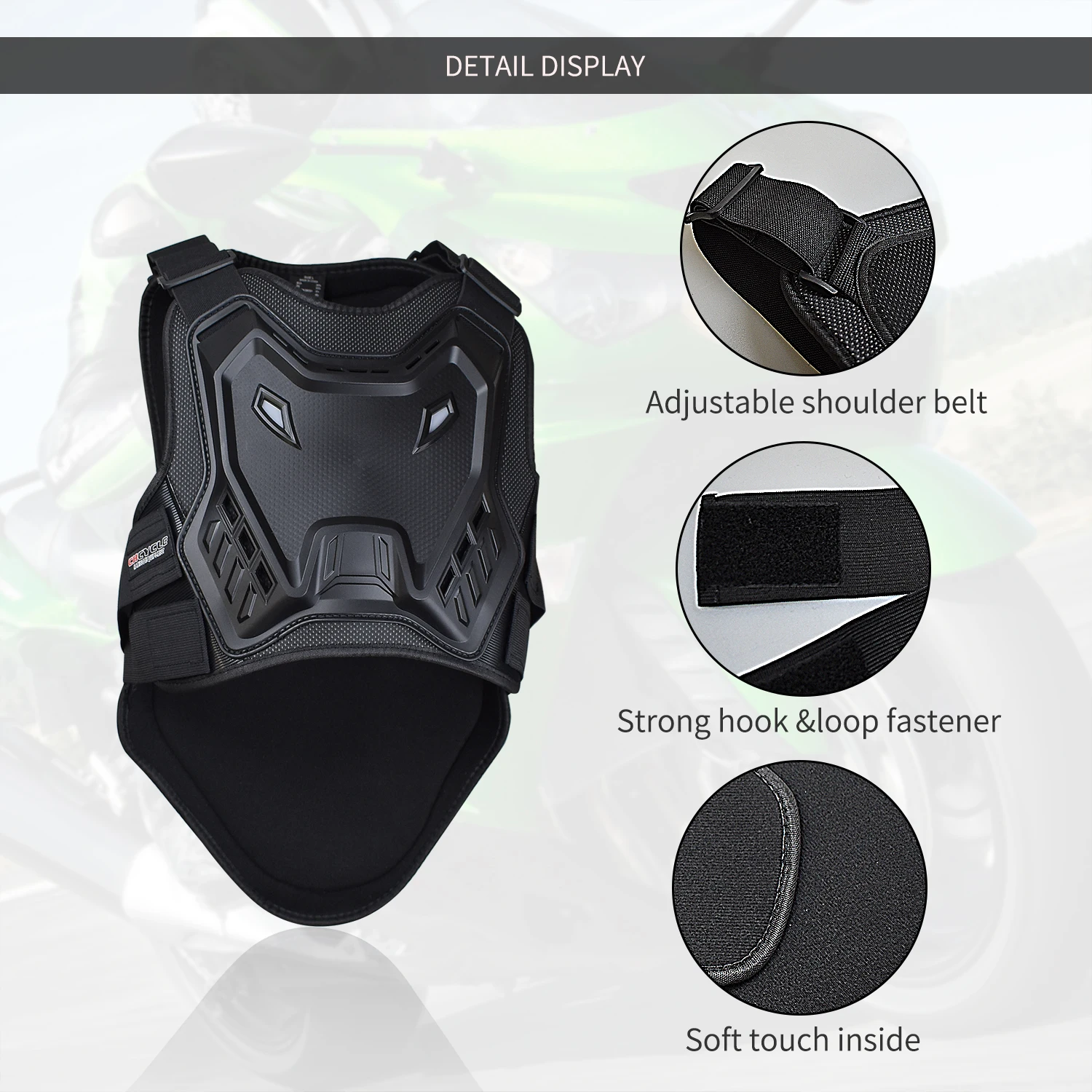 Motorcycle Armor Vest Dirt Bike Chest Protector Motocross for Adult Mountain Bike Off-Road Racing MTB Riding Protective Gear