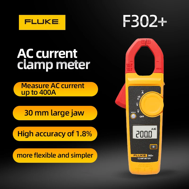 

Fluke 302 Plus 303 305 Digital Current Clamp Meter pliers ammeter Resistance Tester AC amperimetric clamp multimeter ampere Tool