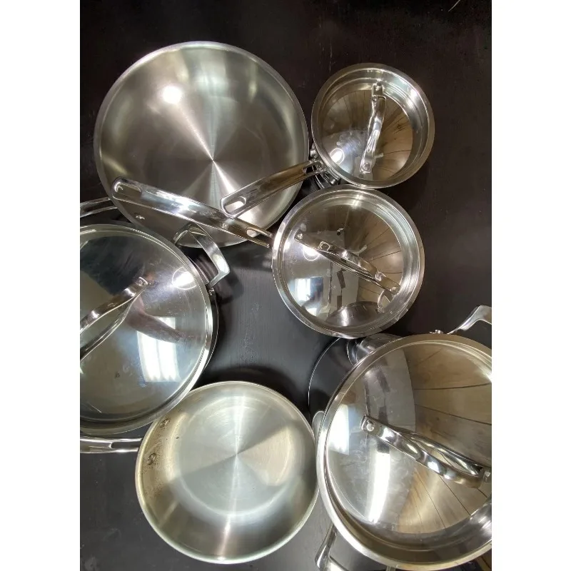 thumbnail image 2 of Kirkland Signature 10-Piece Stainless Steel Cookware Set - 5-Ply Construction For All Cooktops 2 of 14