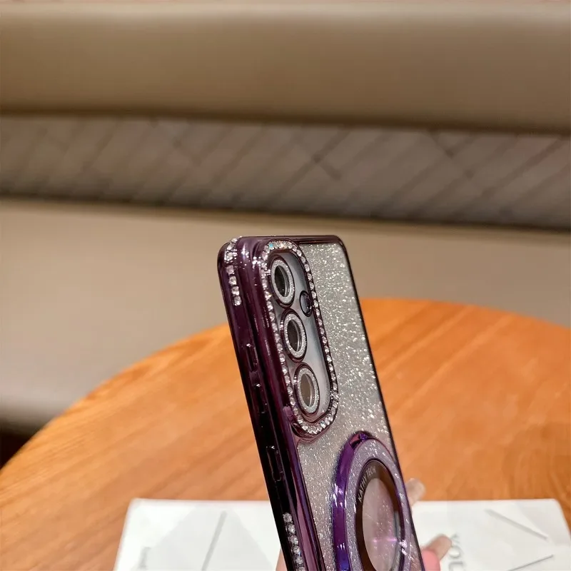 Luxury Magnetic Stand Shockproof Glitter Diamond Phone Case