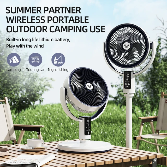 F3 Desktop Vertical Dual-Purpose Digital Display Floor Retractable Circulating Fan Remote Control Timed Shaking Fan 6