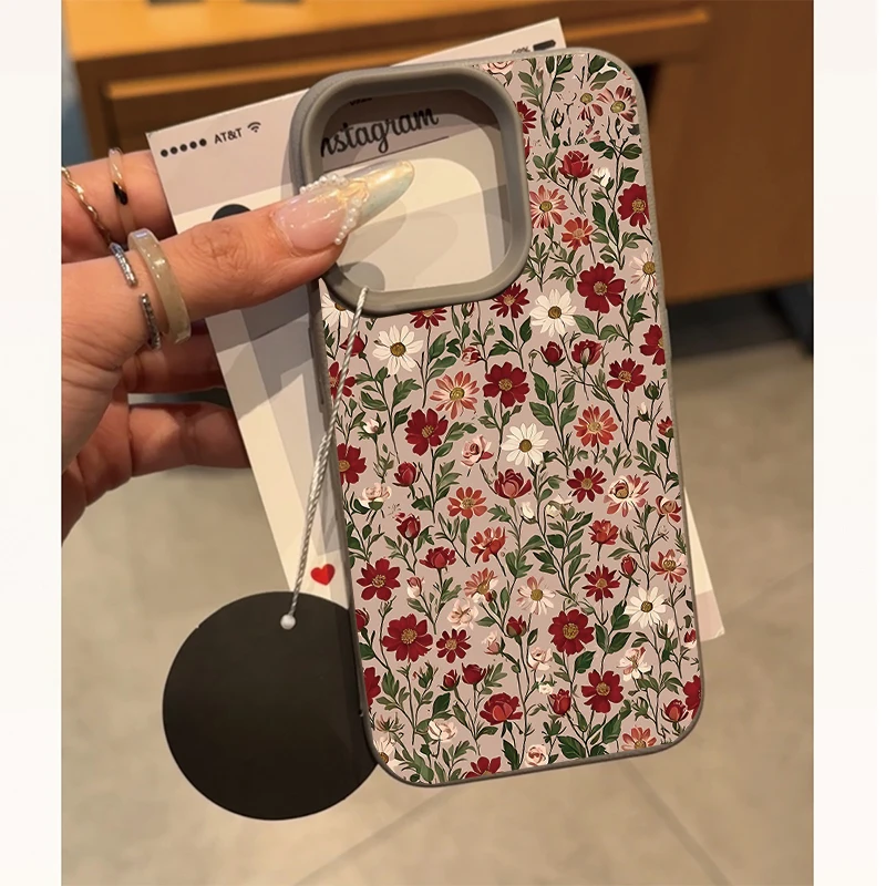 Trendy INS Cute Daisy Style PU Leather Phone Case Cover