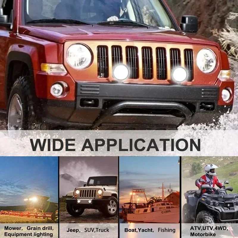 Motorcycle Headlights Round Angel Eye Additional Motorcycle Led Lights Spotlights Auxiliary Fog Lights Motorcycle Accessories