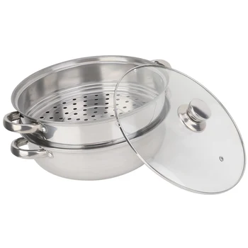 Stainless Steel Cookware 27cm/11in 2-Layer Steamer Pot Cooker Double Boiler Soup Steaming Pot Kitchenware Kitchen Supplies 2