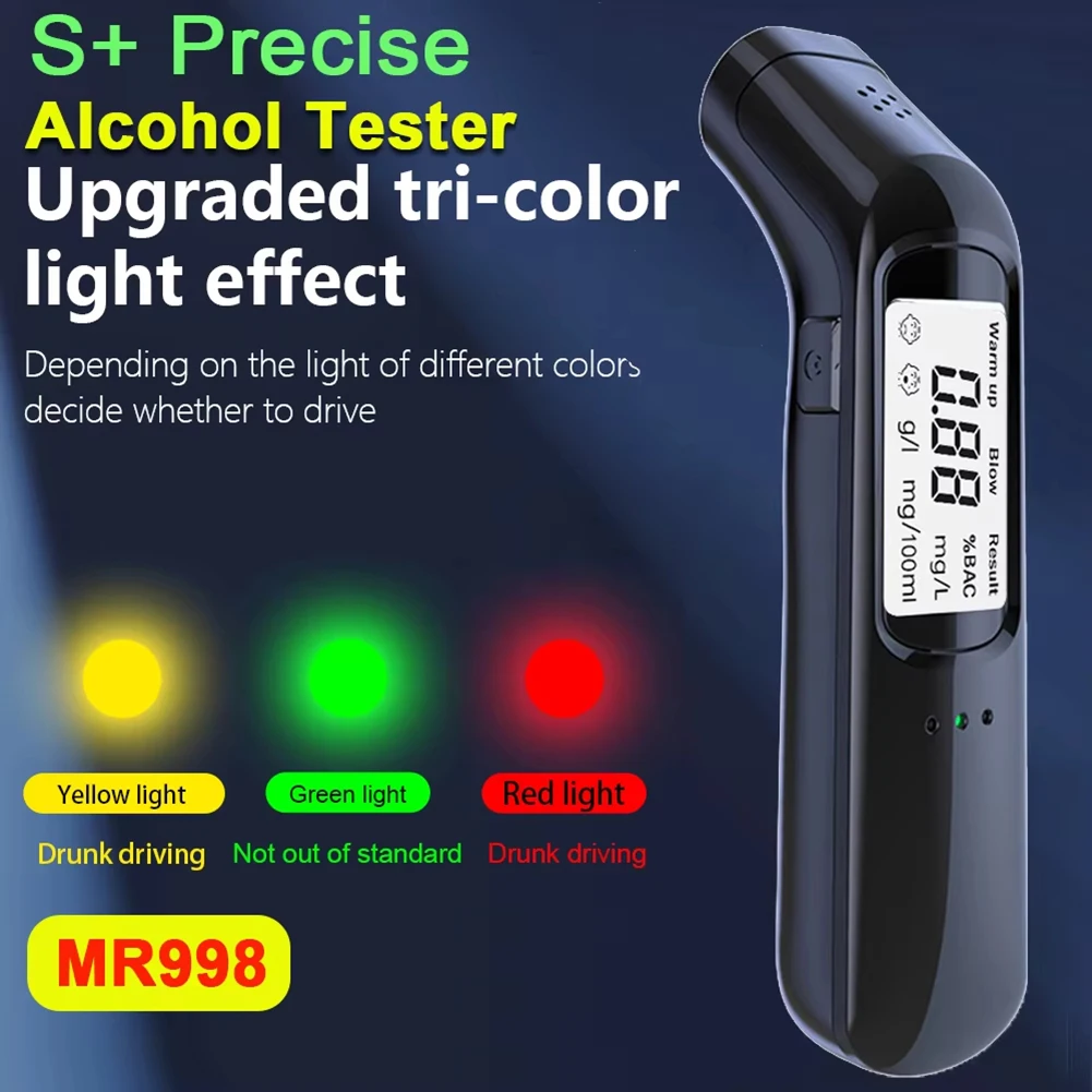 Non-Contact Alcohol Tester LED Screen Display Alcoholmeter Breathalyzer Tool Auto Safety Accessories Alcohol Detector