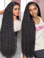 250 Density 13x6 HD Deep Wave Lace Frontal Wig 30 40 Inch Water Wave Curly 13x4 Lace Front Human Hair Glueless Wigs For Women