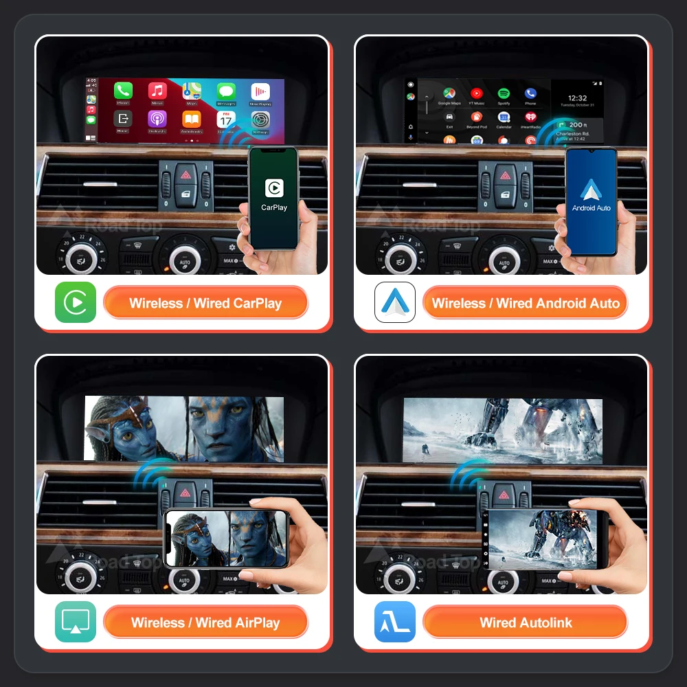 Wireless CarPlay for BMW 3 Series E90 E91 E92 E93 5 Series E60 E61 2008-2013 Android Auto MirrorLink AirPlay Car Play Functions - 3