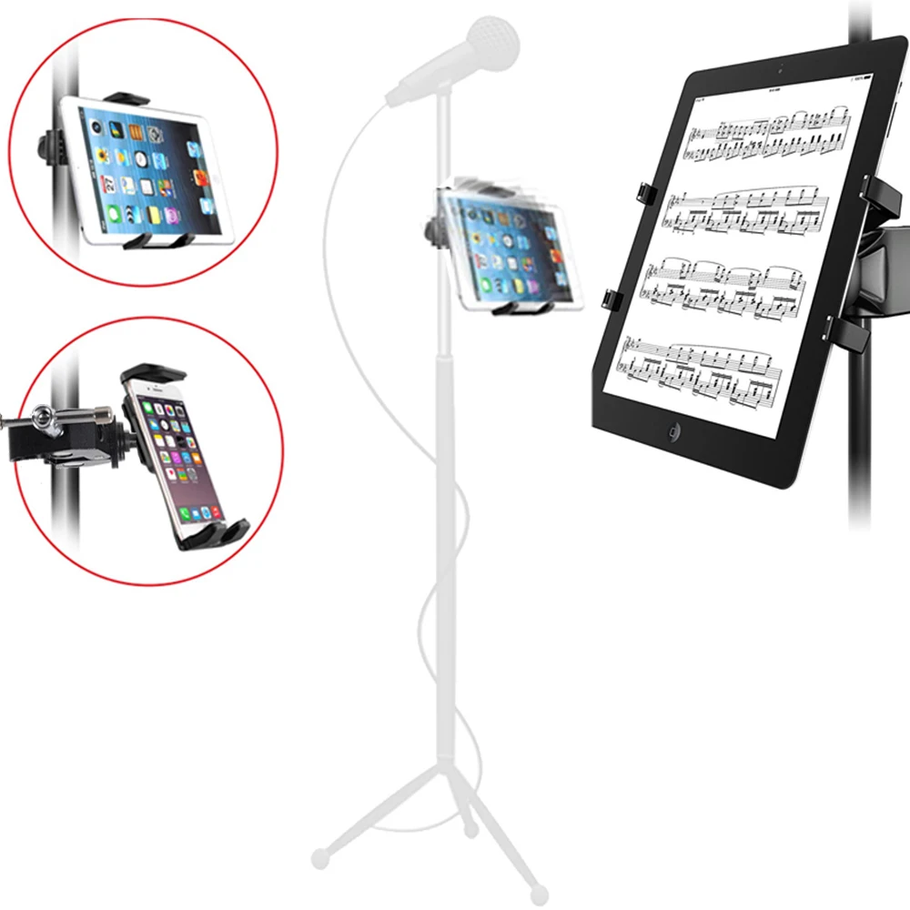 Soporte de tableta para micrófono, soporte de escritorio para teléfono móvil, Ipad para Iphone de 4,5 A 12,9 pulgadas