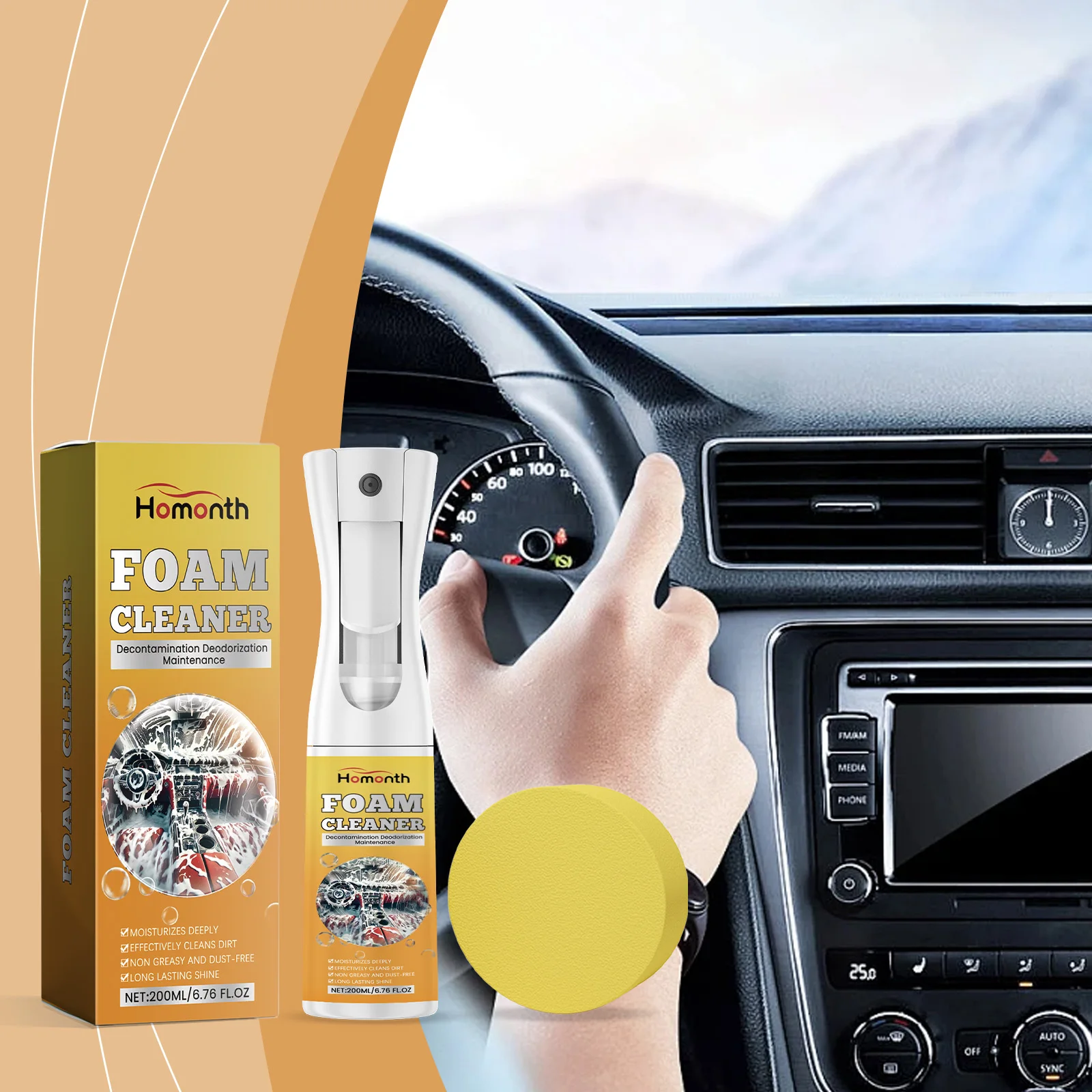 Multifunctional Car Interior Foam Cleaner, Magic Foam Cleaner, Car Seat Stain Remover, Powerful Decontamination Kits