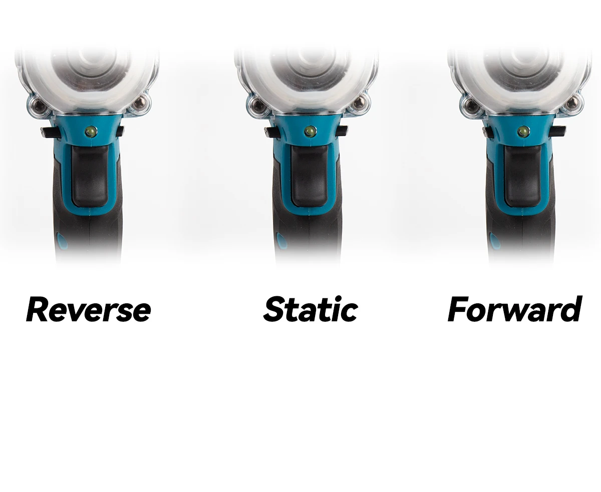 Battery slot and switch of impact wrench in detail