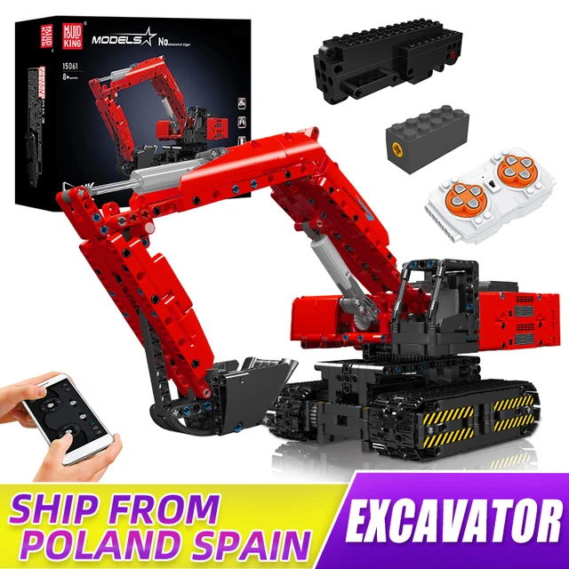 MOULD KING 15062 Technical Mechanical Digger Construction Set Remote  Control Building Blocks Excavator Toy for Boys - AliExpress