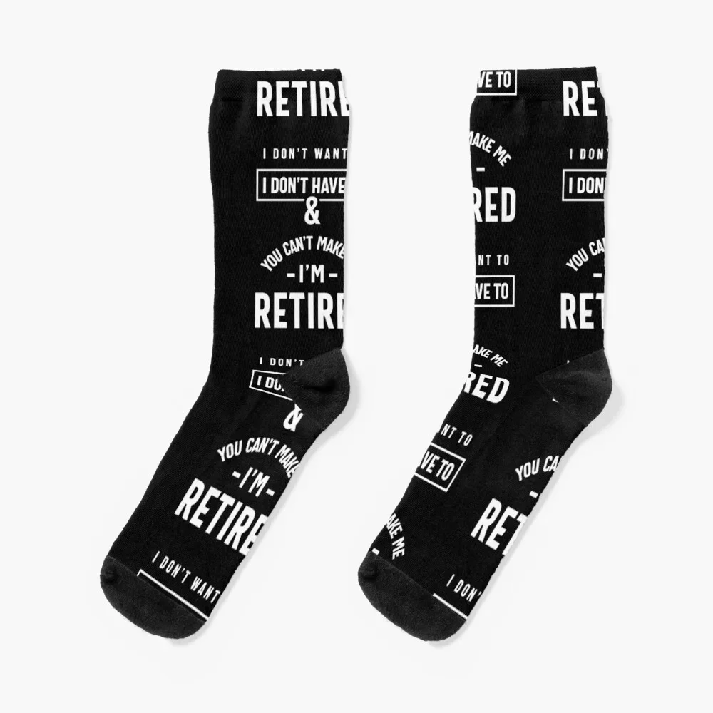 

You Can't Make Me I'm Retired Shirt | Retirement T-Shirt Socks cartoon gym Socks For Man Women's