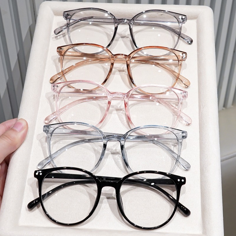 4PCS Retro Ultra Light Round Frame Glasses for Men and Women Multifunctional Fashionable Flat Glasses