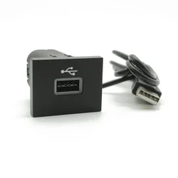Car USB Input Adapter Audio Radio Interface Cable - Black/Silver (Black)