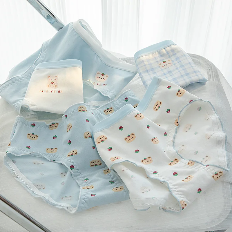 

5 шт. Хлопковые трусики женское нижнее белье мультфильм милые трусы для девочек сексуальное женское белье для женщин женские мягкие трусики с принтом трусы