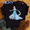 Fashion Design Frozen Elsa Princess Funny Cartoon Anna Princess Pattern T-shirts Harajuku Summer Streetwear Casual Short Sleeved 1