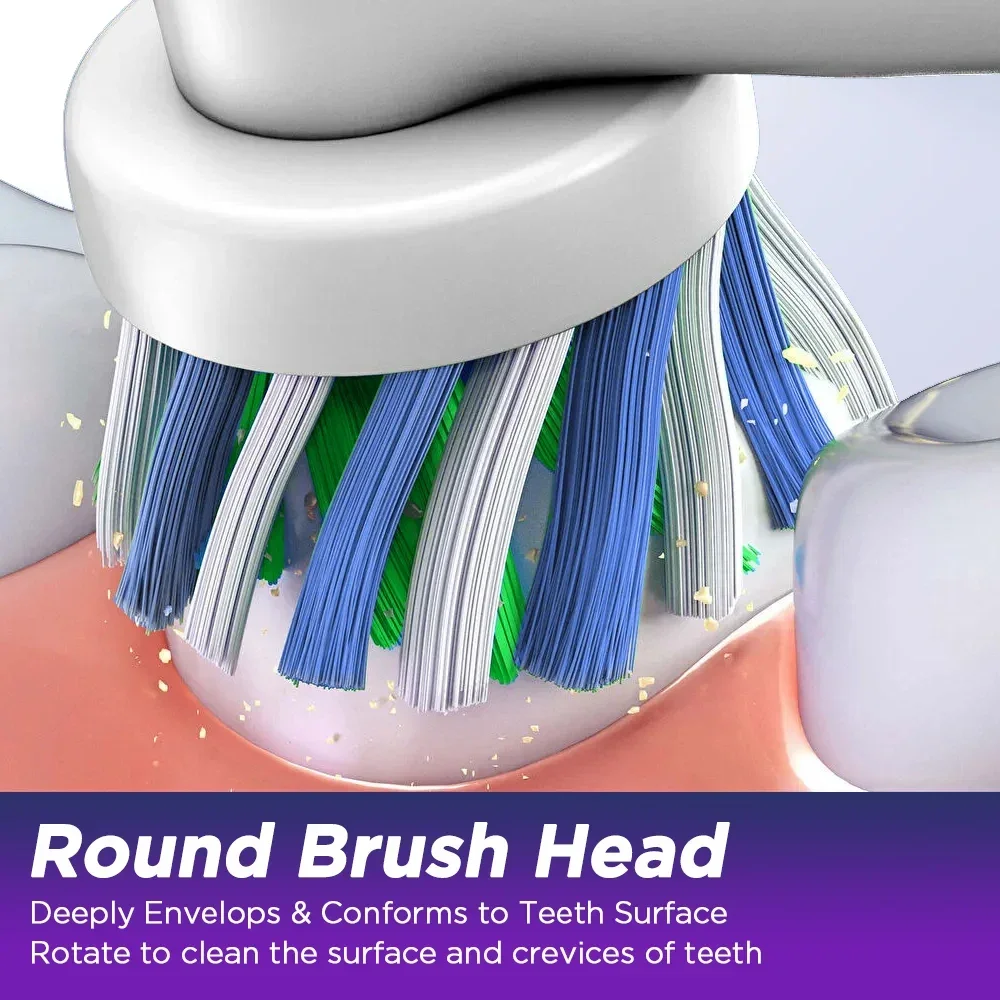 Electric Toothbrush Rotary Rechargeable Electric Cleaning Toothbrush Adults Rotating Toothbrushes with 4 Brush Head